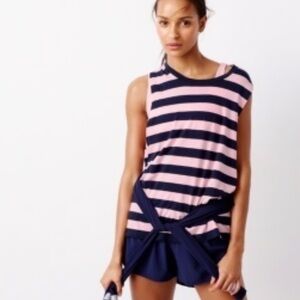 J. Crew navy blue and Pink Striped Top